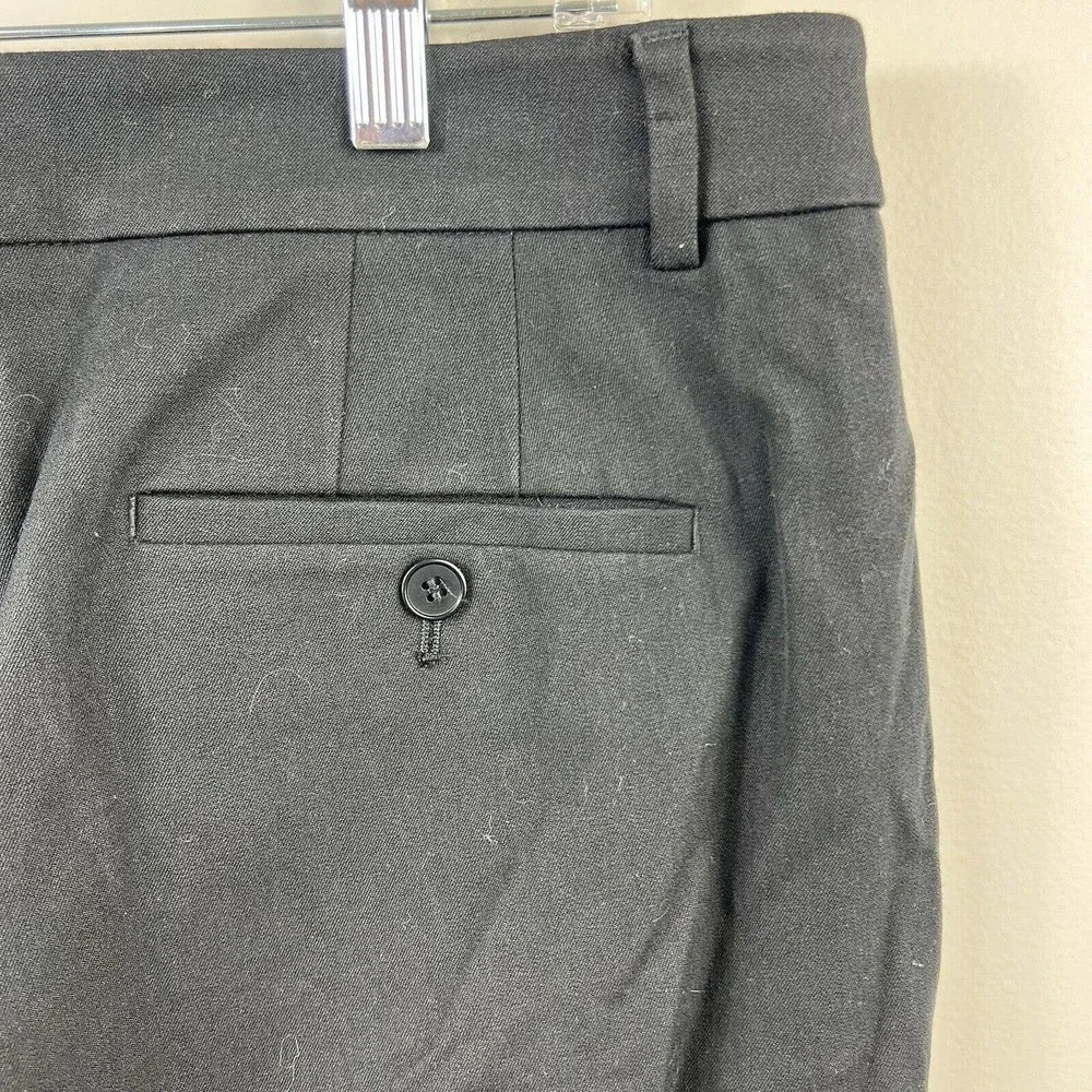 Talbots Black High Waist Straight Pants Size 12 Flat Front Chinos